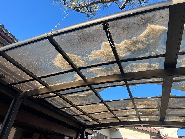 昭和町　雪害カーポート破損現調